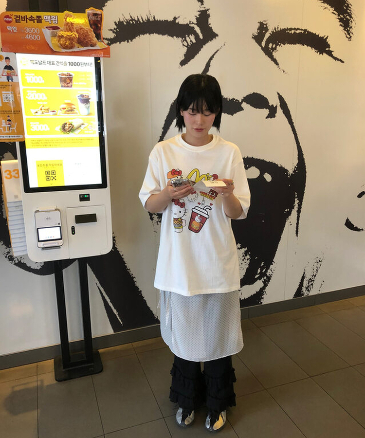 キティージップ半袖Tシャツ IVORY