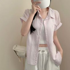 シャツ クールロールアップ半袖シャツ(6color) LIGHT PINK