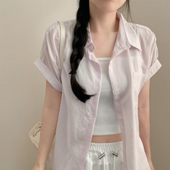 シャツ クールロールアップ半袖シャツ(6color) LIGHT PINK