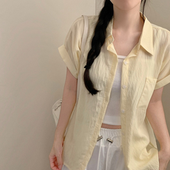 シャツ クールロールアップ半袖シャツ(6color) YELLOW