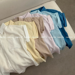 シャツ クールロールアップ半袖シャツ(6color)