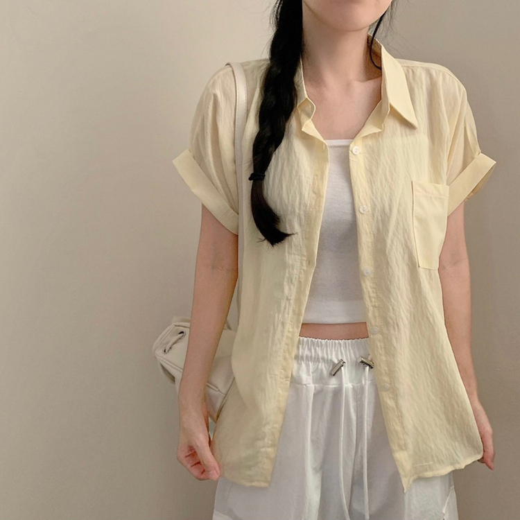 クールロールアップ半袖シャツ(6color) YELLOW