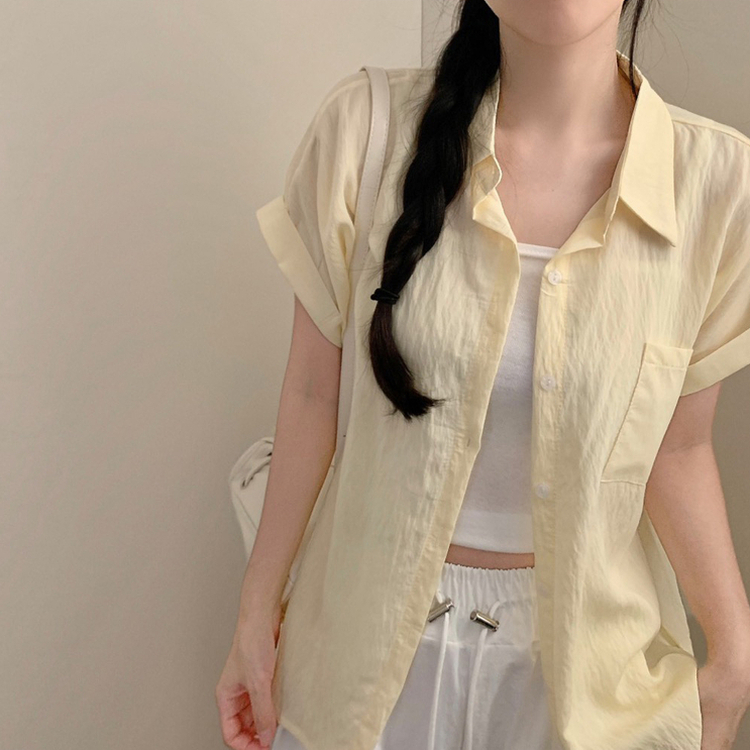 クールロールアップ半袖シャツ(6color) YELLOW