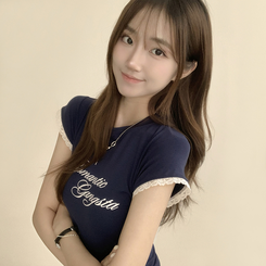 半袖Tシャツ ウエストのくびれスパークリング英文レタリング半袖Tシャツセミクロップラウンド捺染半袖Tシャツ NAVY