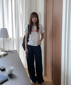 コットンパンツ チェイロワイドコットンパンツ NAVY