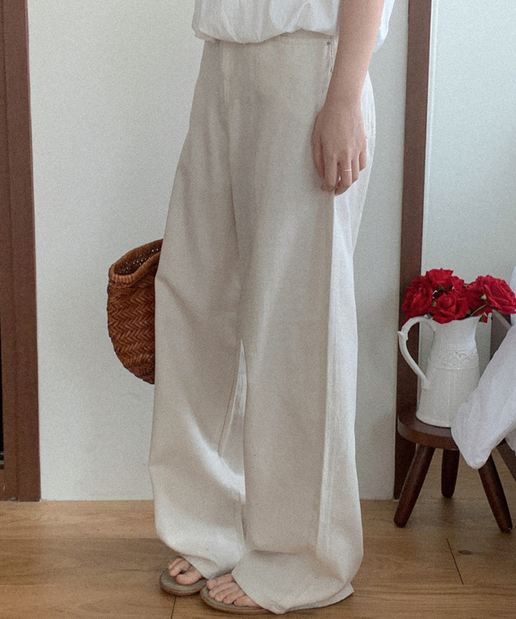 チェイロワイドコットンパンツ BEIGE