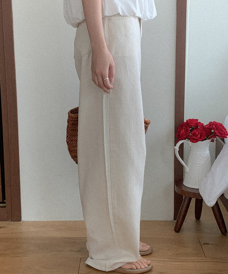 チェイロワイドコットンパンツ BEIGE