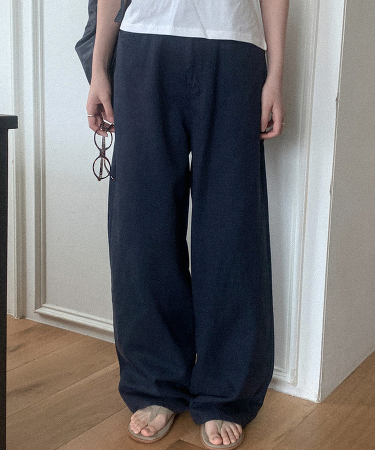 チェイロワイドコットンパンツ NAVY