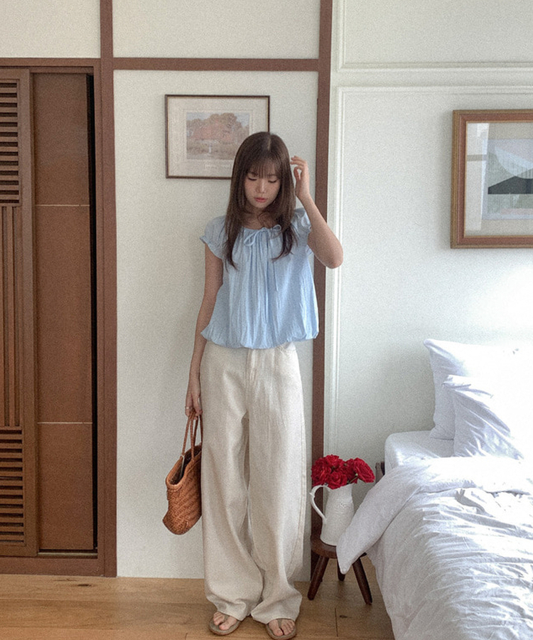 チェイロワイドコットンパンツ BEIGE