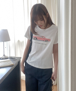 半袖Tシャツ コットンプリンティング半袖Tシャツ IVORY