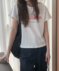 半袖Tシャツ コットンプリンティング半袖Tシャツ IVORY