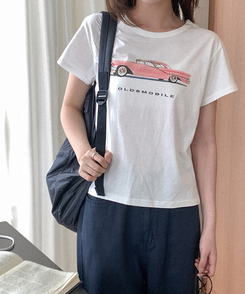 半袖Tシャツ コットンプリンティング半袖Tシャツ IVORY