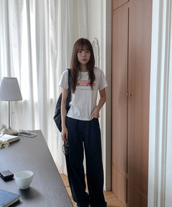 半袖Tシャツ コットンプリンティング半袖Tシャツ IVORY