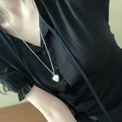 ブラウス パンチングパフ半袖ブラウス BLACK
