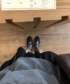 メッシュメリージェーンシューズ BLACK