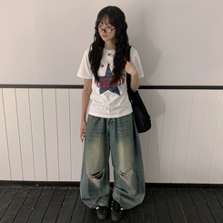 半袖Tシャツ ビンテージプリンティング半袖Tシャツ WHITE
