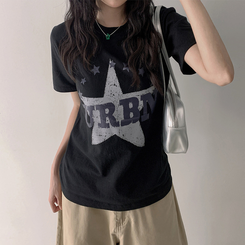 半袖Tシャツ ビンテージプリンティング半袖Tシャツ BLACK