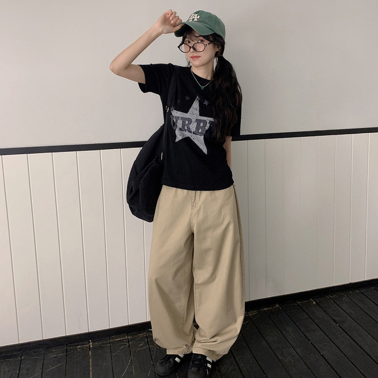 ビンテージプリンティング半袖Tシャツ BLACK