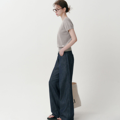 ニット キャップ袖Vネック半袖ニット(5color) GREY