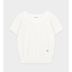 ニット キャップ袖Vネック半袖ニット(5color)