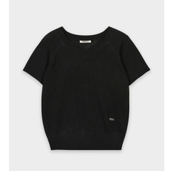 ニット キャップ袖Vネック半袖ニット(5color)