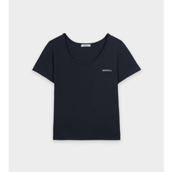 レタリングUネック半袖Tシャツ