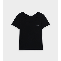 レタリングUネック半袖Tシャツ