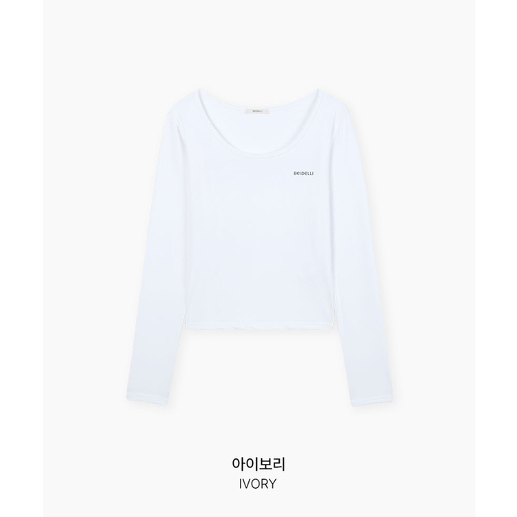 レタリングUネック半袖Tシャツ