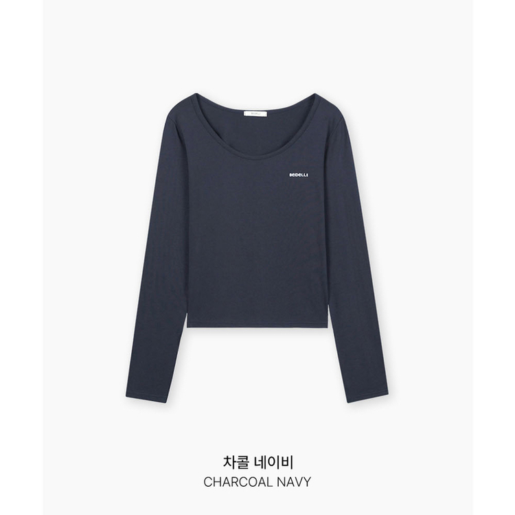 レタリングUネック半袖Tシャツ