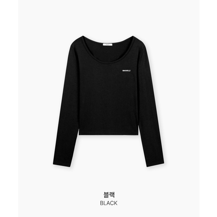 レタリングUネック半袖Tシャツ