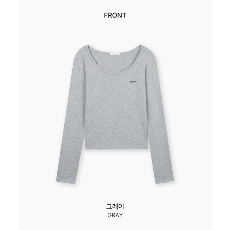 レタリングUネック半袖Tシャツ