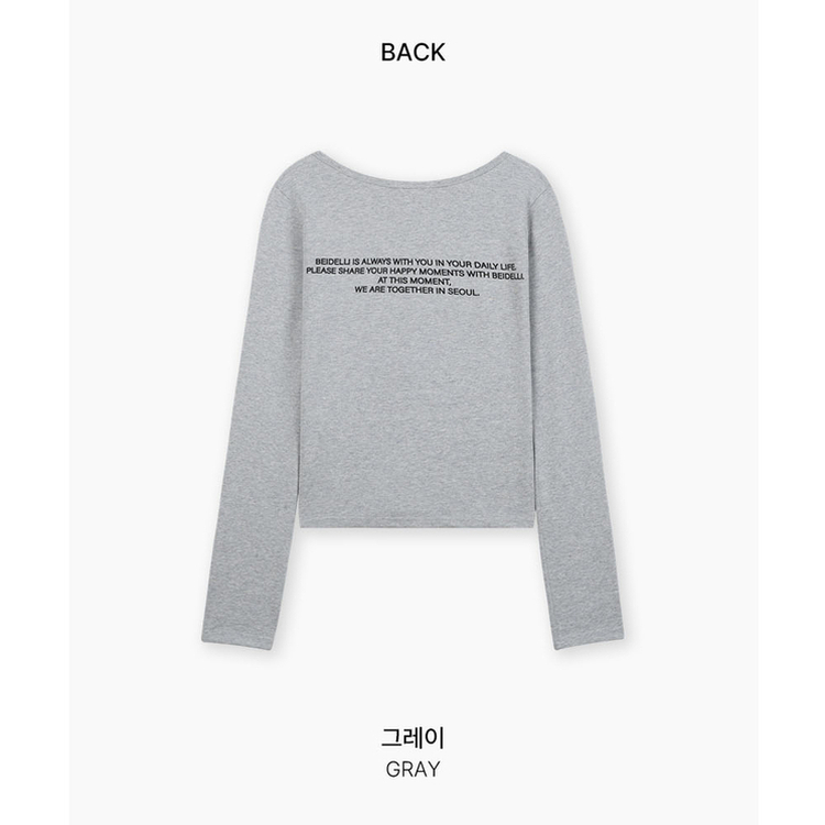 レタリングUネック半袖Tシャツ