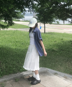 シャツ ビンテージチェックオーバー半袖シャツ BLUE