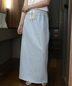 オーラデニムロングスカート SKYBLUE