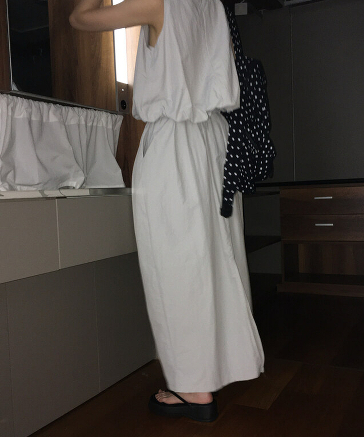 パンプキンロングスカート LIGHT GRAY