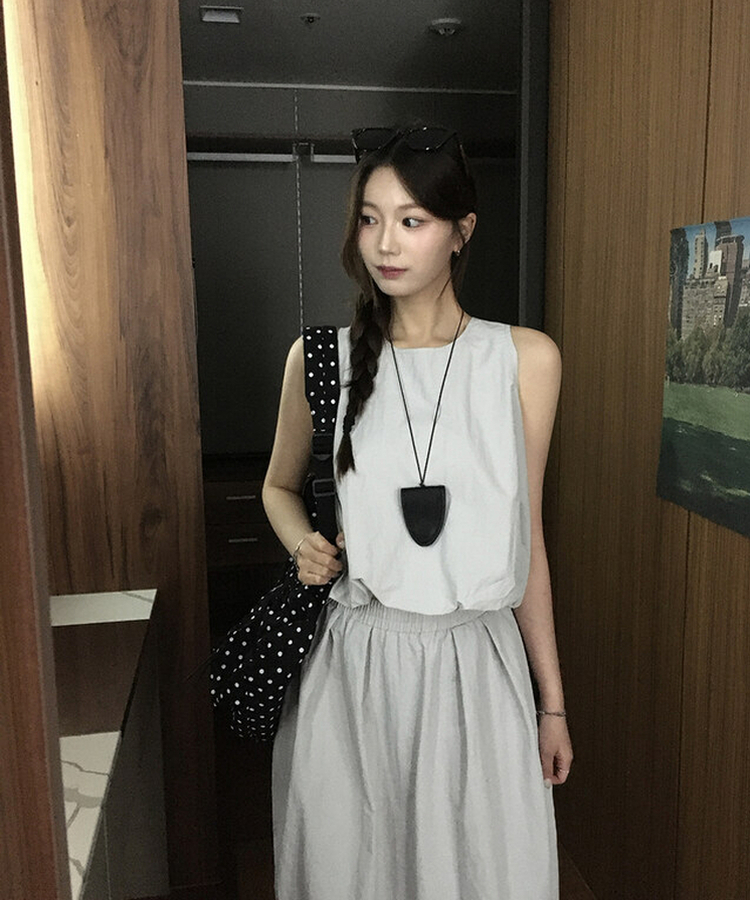 パンプキンロングスカート LIGHT GRAY