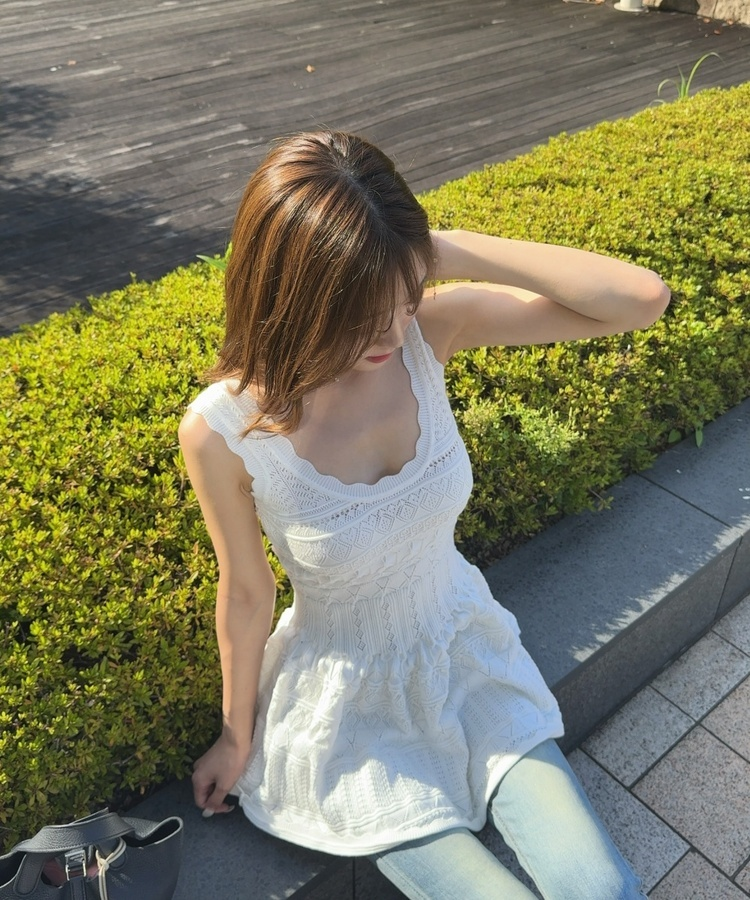 リボンシャーリングミニワンピース　PNK/Free-L ダーリッチ リボンシャーリングミニワンピfreesize