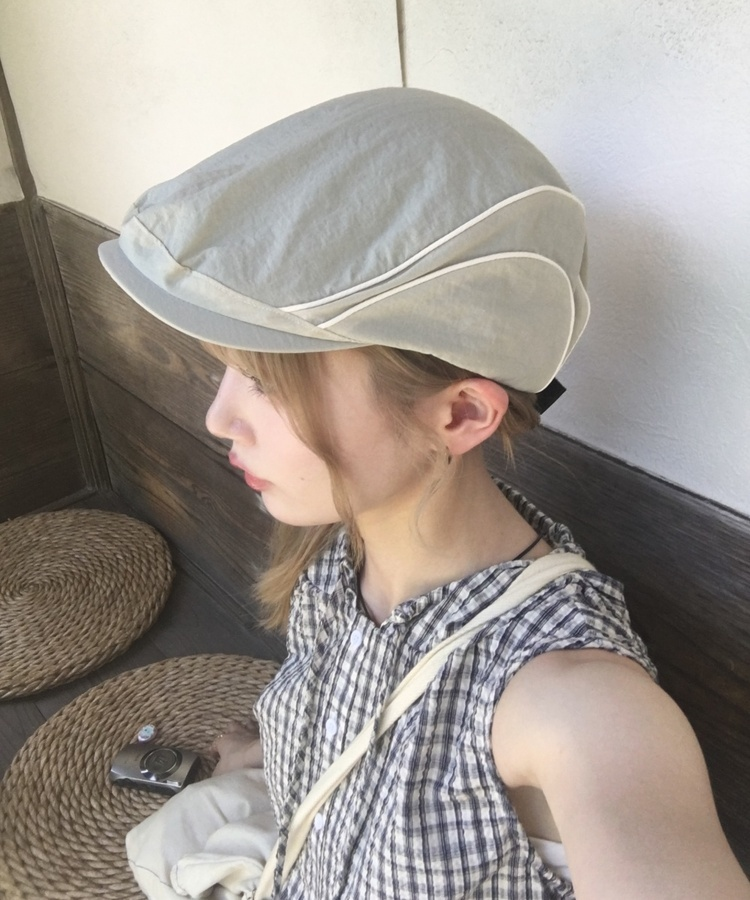 사이드 헌팅 모자 베이지