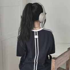 半袖Tシャツ 89バックラインバイカラー半袖Tシャツ DARK BLUE
