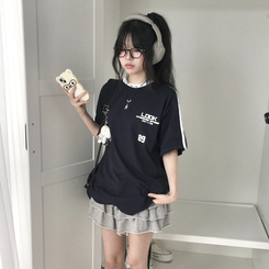 半袖Tシャツ 89バックラインバイカラー半袖Tシャツ DARK BLUE