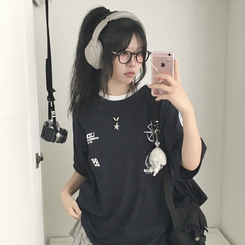 半袖Tシャツ 89バックラインバイカラー半袖Tシャツ DARK BLUE
