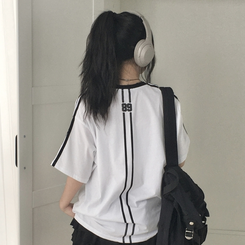 半袖Tシャツ 89バックラインバイカラー半袖Tシャツ WHITE