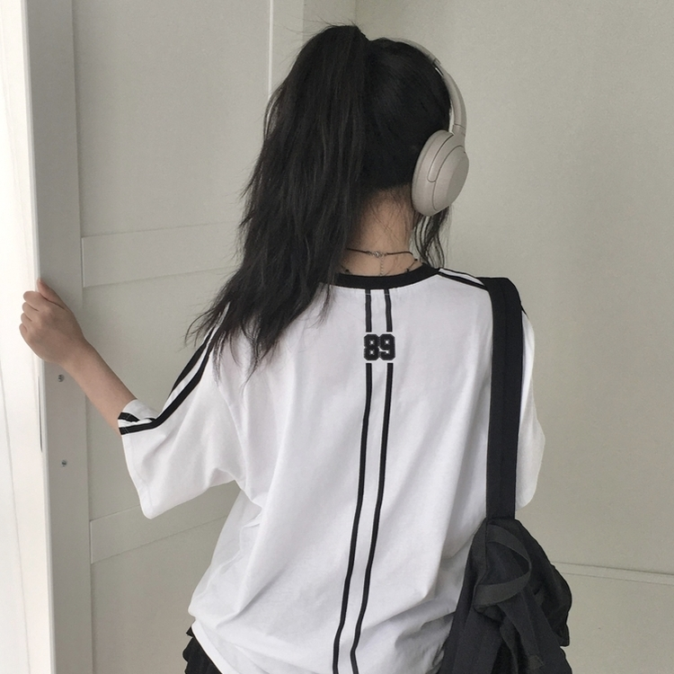 89バックラインバイカラー半袖Tシャツ WHITE