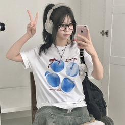 半袖Tシャツ ブルーアップルリボン半袖Tシャツ IVORY