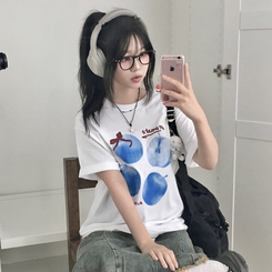 半袖Tシャツ ブルーアップルリボン半袖Tシャツ IVORY
