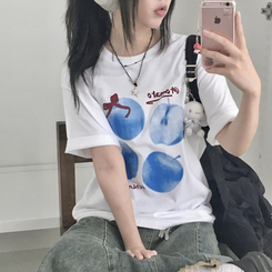 半袖Tシャツ ブルーアップルリボン半袖Tシャツ IVORY