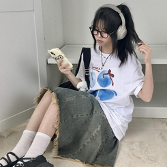 半袖Tシャツ ブルーアップルリボン半袖Tシャツ IVORY