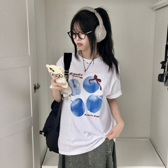 半袖Tシャツ ブルーアップルリボン半袖Tシャツ IVORY