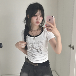 半袖Tシャツ ホールターアンバランスグ半袖Tシャツ WHITE
