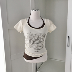 半袖Tシャツ ホールターアンバランスグ半袖Tシャツ